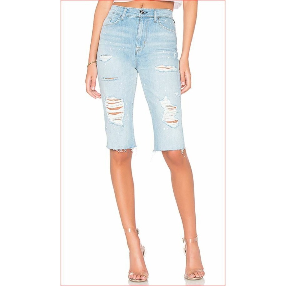 Hudson Zoeey High Rise Cut Off Boyfriend Jean Shorts WHR623DCX 24 Blue